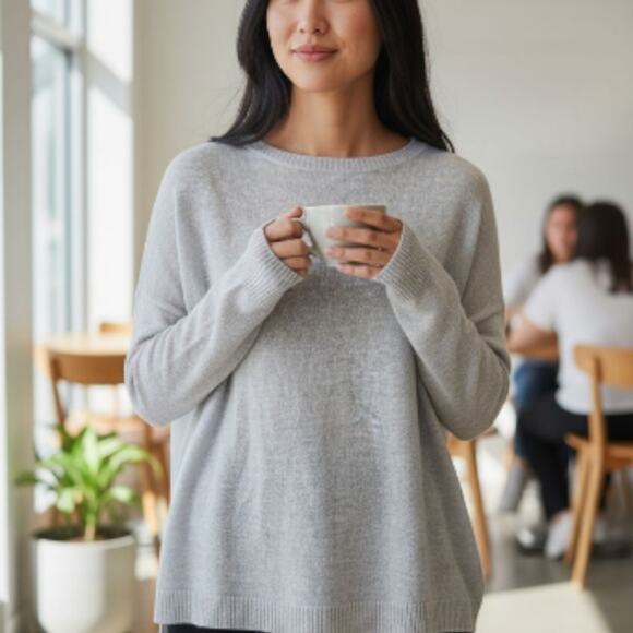 Eileen Fisher Organic Linen Bateau Neck Tunic Coastal Sustainable Beachy XLP - Picture 2 of 15
